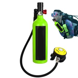 15 Minuten Unterwassertank mit grüner Druckflasche und Atemregler für Tauchausflüge, ideal für Anfänger und Profis.