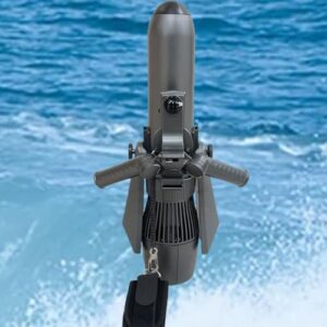 700W elektrischer Unterwasser-Scooter für Erwachsene und Kinder, aerodynamisches Design mit seitlichen Flügeln, ideal für Abenteuer im Wasser, Geschwindigkeiten bis zu 2,7 m/s.