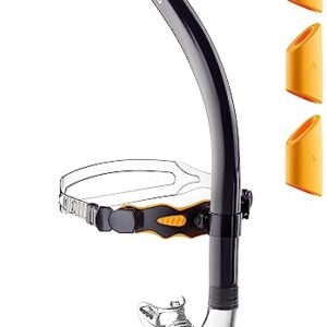 CAPAS Training Schwimmen Schnorchel für Runde Schwimmen, ideale Passform, Schwimmer-Schnorchel mit Flüssigkeit Silikon Mundstück verstellbaren Riemen Swivel Stirnband, für Erwachsene Männer Frauen