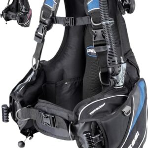 Tauchjacket für Herren, Cressi Travelight in Schwarz/Blau, Tauchen und Unterwasser-Abenteuer, leicht und strapazierfähig, ideal für jeden Tauchgang