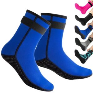 3MM Neoprensocken für Damen und Herren, Tauchen, Schwimmen, Surfen, Segeln, Wassersport - Blau, XL