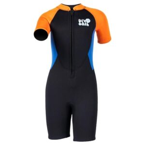 Kinder Neopren Shorty Nassanzüge mit Frontverschluss, wärmend haltend für Schwimmen, Surfen, Tauchen und Schnorcheln, ideal für Jungen, Schwarz, XL Größe