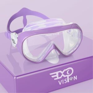 Kinder Taucherbrille 180° Panorama Kind Schnorchelmaske, Anti Nebel Tauchmaske gehärtetes Glas Schwimmmaske Junge Silikon Tauchermaske Mädchen Schwimmbrille mit Nasenabdeckung 4-16 Jahre alt