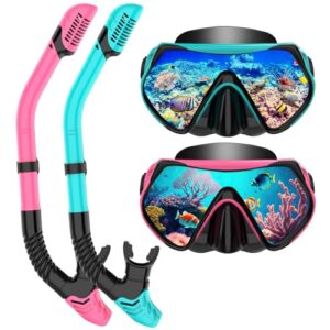 LITTLEJSY Schnorchelset Erwachsene, Anti-Fog Taucherbrille und Dry Schnorchel, professionelle Tauchmaske für Schnorcheln