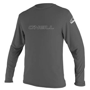O'Neill Wetsuits Men's Basic Skins Long Sleeve Sun Shirt in Graphite color, size XXL, designed for optimal UV protection and comfort during water sports.