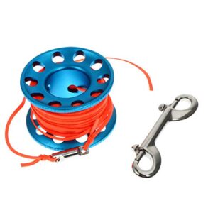 Kompakter Scuba Tauchen Spool aus Aluminium Legierung mit Edelstahl Snap Bolzen und Haken Clip, blauer Linienanschluss, ideal für Unterwasser-Abenteuer