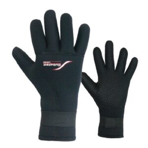 Tauchhandschuhe mit 5 mm Neopren, schwarz, ideal für Tauchen und Wassersportarten