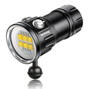 Professionelle Unterwasser-Videoleuchte mit 90 CRI, 6500K Weißem Licht für Tauchen/Unterwasserfotografie/Videografie (IP68 Wasserdicht, 80m Tiefe)