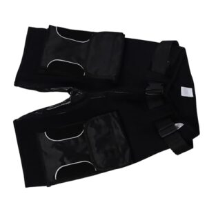 Ein Paar Tauchshorts in Schwarz mit hohen Taschen und hoher Taille für kälteste Bedingungen, ideal zum Tauchen, Surfen oder Schnorcheln.