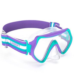 Kinder Taucherbrille, Mädchen Schwimmbrille, ZABERT M9, 2-6 Jahre, Tauchmaske Kid, Schwimmmaske V2 Teal Lila