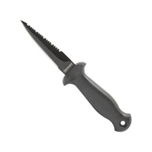 ABYSSTAR Unisex-Adult Squash Tauchermesser mit 12 cm Klinge aus Edelstahl, schwarz beschichtet, ideal für Tauchen und Wassersport.