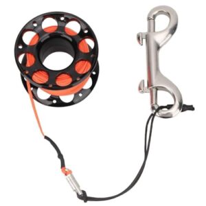 Agatige Tauchen Reel, Tauch Fingerspule, Mini Tauchspule, Tauchen Linie Spool, Schwarz 15 m Langlebige Kunststoff Scuba Diving Fingerspule, Taucherzubehör Für Tauchaktivitäten Im Freien