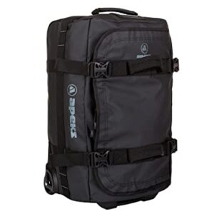 Apeks Roller Bag 40l in modernem, schwarzem Design – strapazierfähige Reisetasche mit Rollen und Teleskopgriff für Reisen und Sport