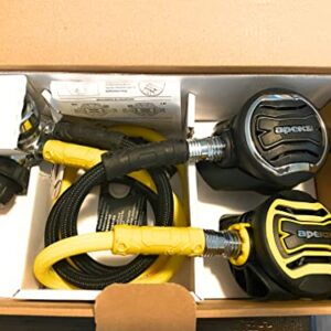 Apeks XTX200 und XTX40 Octopus Komplettset für Tauchen in stabiler Verpackung mit Schläuchen und Atemregler