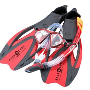 Aqua Lung Set ABC Proflex X in den Größen 40/42, bestehend aus Schnorchelmaske, Schnorchel und Flossen für optimales Tauchen.