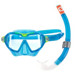 AQUALUNG Combo Mix Tauchmaske und Schnorchel für Kinder ab 4 Jahren in Hellblau und Hellgrün, perfekt für Tauchen und Schnorcheln mit UV-Schutz.