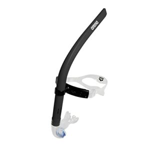 Schwarzer Arena Unisex-Adult Schnorchel Swim Schnorchel III für Erwachsene, ideal für Training im Meer und Pool, mit hypoallergenem Silikonmundstück und Einweg-Spülventil.