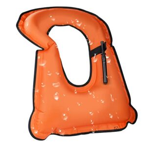 Aufblasbare Schnorchelweste für Erwachsene in Orange, ideal für Wassersport und Sicherheit beim Schnorcheln und Tauchen.