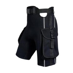 Baoblaze Neopren Tauchshorts in Schwarz für Herren und Damen, ideal für Wassersportarten wie Tauchen und Kajakfahren, mit verstellbarem Bund und Taschen.