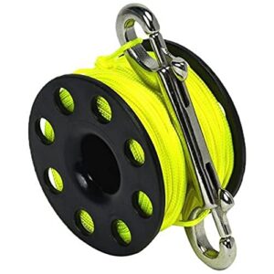 Best Divers ml0057yl Tauch-Reel in Schwarz mit 45 Meter gelber Schnur, robustes Design für Tauch- und Outdoor-Abenteuer.