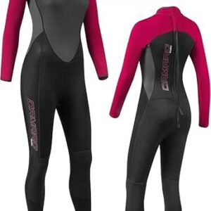 CAMARO Flex Skin Damen Fullsuit aus 3mm Ultraflex Neopren in Rosa, ideal für Wassersportarten wie Surfen und Tauchen. Der Neoprenanzug bietet hervorragenden Komfort und Bewegungsfreiheit.