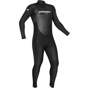 CAMARO Flex Skin Steamer 5/3 Fullsuit Neoprenanzug, schwarzer Wetsuit mit langen Ärmeln und Beinen, ideal für Wassersportarten wie Surfen, Tauchen und Schwimmen.