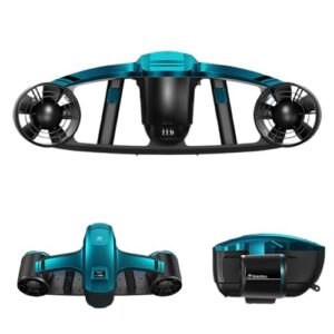 CAMOLECH ROBOSEA Seaflyer Seascooter in Blau, ideal für Tauchgänge und Schnorcheln mit zwei Propellern und kompaktem Design, bis zu 100 Fuß Wassertiefe.