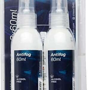Cressi Anti Fog Antibeschlagmittel Spray für Tauchbrillen und Schwimmmasken, transparente Flaschen, 2x60 ml im Doppelpack.