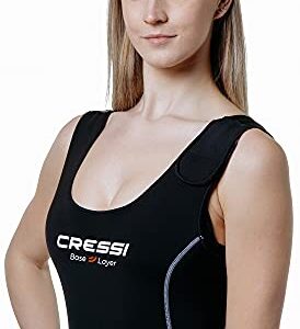Cressi Base Layer Shorts Vest für Damen aus 2.5mm Neopren, ärmellose Sportbekleidung für Wassersport, schwarz
