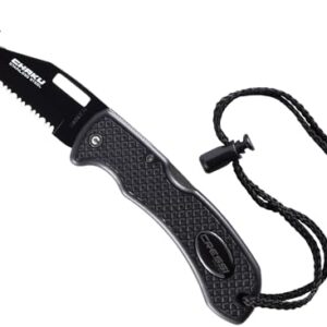 CRESSI Chaku Tauchermesser mit schwarzer Klinge und ergonomischem Griff, ideal für Tauchen und Angeln.