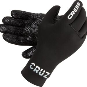 Cressi Cruz 3mm Neopren Tauchhandschuhe in Schwarz mit rutschfester Palm für Wassersportaktivitäten