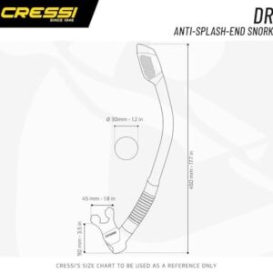 CRESSI Dry Snorkel in Schwarz/Blau - Unisex Premium-Trockenschnorchel mit innovativem Ausblasventil und flexibler Schlauchkonstruktion para Tauchen, Apnoe und Schnorcheln.