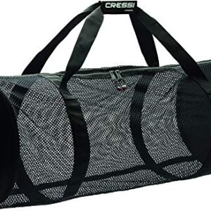 Cressi Gorgona Bag in schwarz, faltbarer Ausrüstungsbeutel für Tauchen und Schnorcheln mit Netz-Einsätzen für optimale Luftzirkulation
