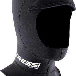 CRESSI Guardian Peaked Hood Kapuze aus 2 mm dickem Neopren in Schwarz für Wassersport mit Visier, Größe XL/5