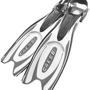 Cressi Herren Flossen Frog Plus in weiß für Schnorcheln, Größe 39/41, mit anatomisch geformter Fußtasche und stromlinienförmiger Bauweise.