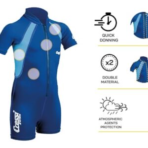 Cressi Kid Shorty Wetsuit 1.5 mm für Kinder in Blau/Hellblau, ideal für Schwimmen und Wassersport mit UV-Schutz.