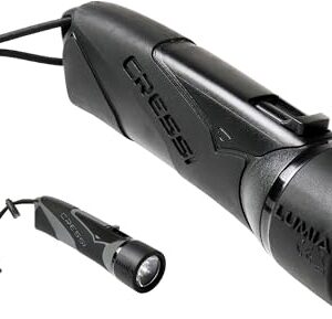 Cressi Unisex-Adult Lumia+ Torch in Schwarz, ideal für Schnorcheln und Tauchen, bietet 300 Lumen Lichtstrom und ist bis 75 Meter wasserdicht.