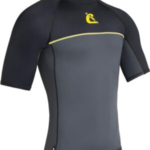 Sportlicher Cressi Men's Shield Rash Guard für Herren in Schwarz/Grau, ideal für Wassersport und UV-Schutz 50+