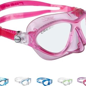Cressi Moon Kid Mask - Schnorchelmaske für Kinder in transluzent Rosa und Weiß, ideal für den Einsatz beim Schwimmen und Schnorcheln.