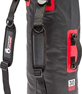 Cressi Unisex-Adult Octopus Dry Backpack, wasserdichter Rucksack in Schwarz und Rot, ideal für Outdoor-Aktivitäten und Reisen, 30 Liter Volumen