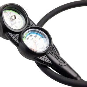 Cressi Professional Tauchkonsole mit Druckmesser und Kompass für Tauchen, in robuster Bauweise mit leuchtendem Zifferblatt zur präzisen Anzeige unter Wasser.