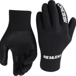 Cressi Resilient Gloves 2mm in Schwarz für Unisex, ideal für Wassersport wie Tauchen, Angeln, Schnorcheln, Surfen, Paddeln und Kajakfahren