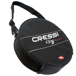 Schwarze Cressi Taschen 360 Regulator Bag, rund mit gepolstertem Aufbau für Tauchausrüstung, 30 x 30 x 10 cm, 3 Liter, ideal für Taucher