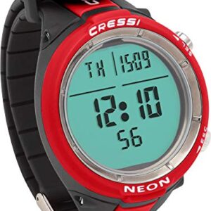 CRESSI Tauchcomputeruhr NEON in rot, robustes Design, digitales Display, ideal für Taucher