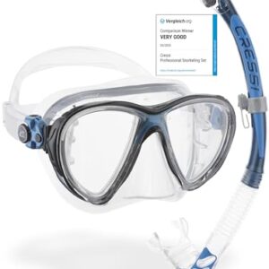 CRESSI Combo Big Eyes und Alpha UD Schnorchel Set für Erwachsene, ausgestattet mit ergonomischer Maske und innovativem Schnorchel, ideal für Tauchen und Schnorcheln.