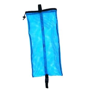 Blauer CUTICATE Netzbeutel aus Mesh, ideal zum Transport von Schwimm- und Tauchausrüstung wie Flossen, Schnorchel und Tauchbrille.