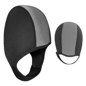 Professionelle Neopren-Badekappe für Damen in dunklen Farben, ideal für Wassersportarten wie Tauchen, Schnorcheln und Surfen, bietet Schutz gegen Kälte und Wasser.