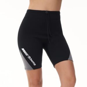 Owntop Damen Neoprenhose 2mm, perfekte Shorts für Surfen, Schnorcheln, Schwimmen und Tauchen in Grau für maximale Bewegungsfreiheit und Komfort.