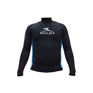 DivePro Manta 2,5mm Longsleeve Herren Neopren Langarm Shirt in Schwarz mit Lycra, ideal für Wassersportaktivitäten