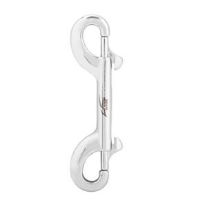 Hochwertiger doppelkarabiner aus 316 Edelstahl für Tauchen und Outdoor-Aktivitäten, mit Sicherheitsverschluss und drehbarem Auge.